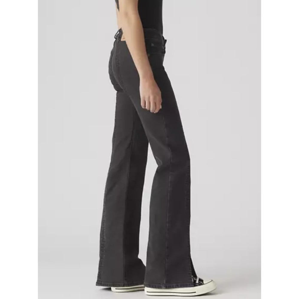 Levi's Seamed Super Low‎ Bootcut Jean Women Black Low Rise Stretch Flare SZ 31